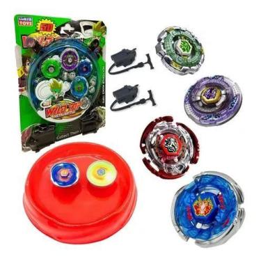 Imagem de Kit com 4 Peões Beyblade Metal Burst + 2 Lançadores + 2 Cordinha - toy