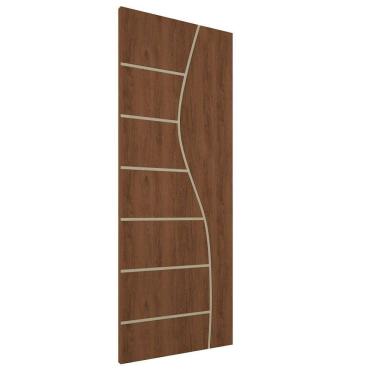 Imagem de Folha de Porta de Madeira Frisada 210x70 Espessura 3,5cm Valuchi Imbuia