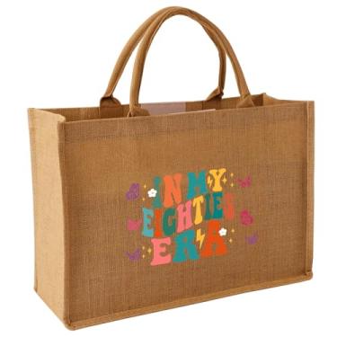 Imagem de Qlvexkah 30 40 50 60 70 80 90 sacolas de juta de juta presentes de aniversário para mulheres, 43 x 17 x 30 cm, 80º, Large