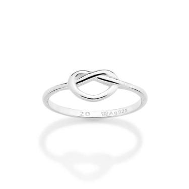 Imagem de Anel Skinny Coração Entrelaçado Prata 925 Rommanel 810363, 14, Prata