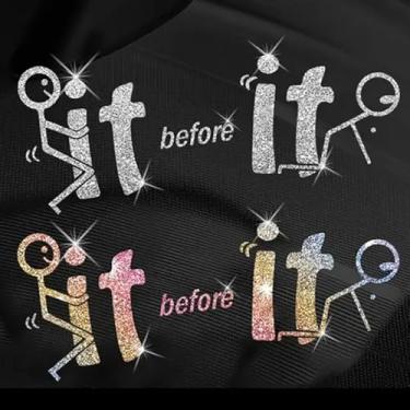 Imagem de Sparkling It Before It Adesivo autoadesivo PVC arco-íris glitter decalque adesivo para carros, janela de parede, bagagem, capa de arranhão porta multisuperfície adesivo decorativo (branco + colorido)