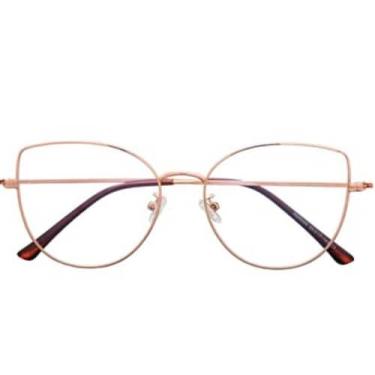 Imagem de Armação Óculos de Grau Feminina Gatinho Luanda Dourada - Palas Eyewear