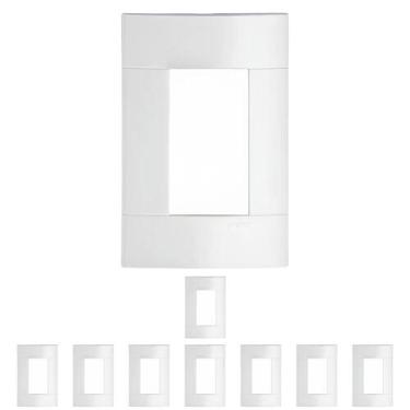 Imagem de 9 Placa 4x2 3 Postos Linha Lunare Schneider Branco Gelo