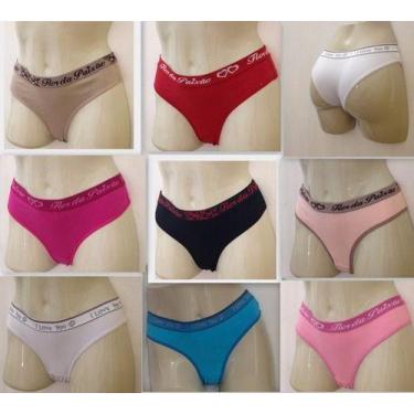 Imagem de Kit com 12 Calcinha Algodão Tanga Morena Faceira, G
