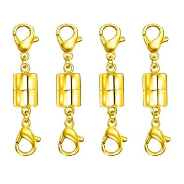 Imagem de Colar de lagosta duplo, fechos e fechos de segurança, conversores de joias de ouro e prata 14K para pulseiras, extensor de corrente