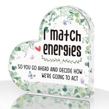 Imagem de Presentes motivacionais de incentivo para mulheres, decoração de escritório, decoração de mesa, presentes de agradecimento para Natal, aniversário, amizade, placa acrílica, em forma de coração, placa