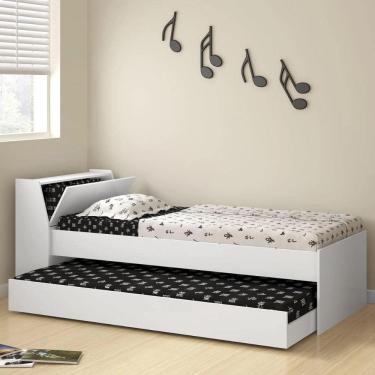 Imagem de Cama Ditália Móveis Solteiro Bicama Bb-28 Branco