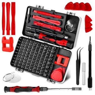 Imagem de Conjunto de chaves de fenda de precisão 115 em 1, kit de ferramentas de reparo profissional, inclui várias pontas, adequado para vários reparos, equipado com pinças e alças magnéticas antiderrapantes