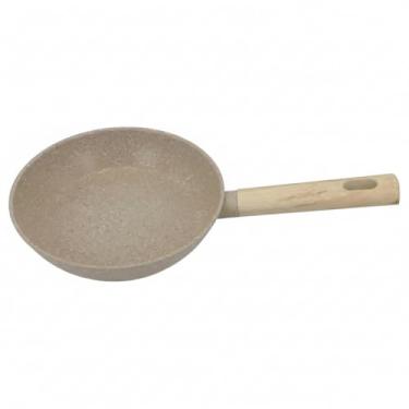 Imagem de Frigideira Indução Antiaderente Cabo de Madeira Linha Marble 20cm