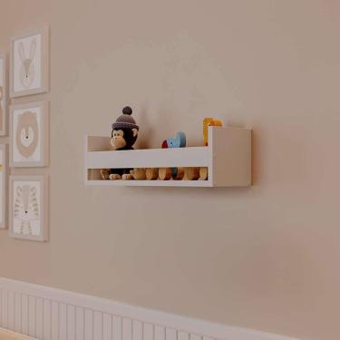 Imagem de Prateleira Porta Brinquedo Branca 50 x 12cm Suporte Invisivel
