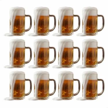 Imagem de Kit 12 Caneca Chopp Chops Chope Cerveja Vidro Forte Grosso Resistente 