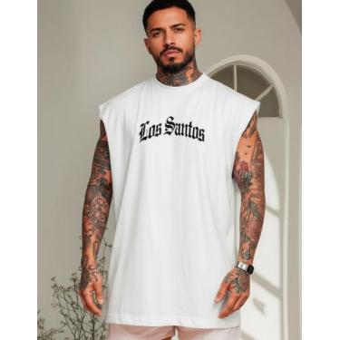 Imagem de Regata Machao Los Santos 100% Algodão 30.1 Premium Verão - AL7, Branco