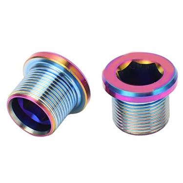Imagem de KIMISS Conjunto de Parafusos de Manivela de Bicicleta - Parafusos de Fixação de Porca de Roda de Liga de Titânio à Prova de Ferrugem para Bicicletas de Estrada - 2 Peças M15 X 12mm (Colorido)