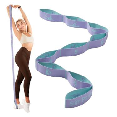 Imagem de Slim Panda Alça elástica, flexibilidade de faixas elásticas de dança, alça elástica para ioga com 9 voltas para fisioterapia, pilates, ioga, balé, faixas de alongamento de ginástica para exercícios