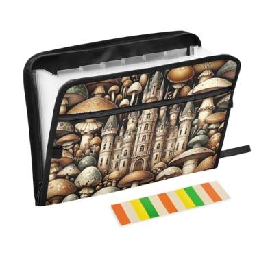 Imagem de Mushrooms Castles2 Pasta de arquivo expansível A4 Pasta sanfonada de documentos em papel para organização, jogos de tabuleiro, viagens, material de escritório escolar