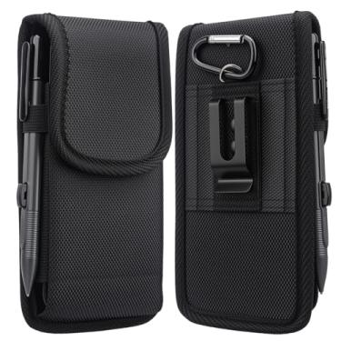 Imagem de Capa coldre para celular para Samsung Galaxy S25 S24 S23 S22 Ultra A17 A16 A14 A05S A04S A32 5G A23 A26 bolsa de suporte de cinto de nylon para Moto G 5G, G Stylus 5G 2025 2024 (preto, GG (17 cm x 81