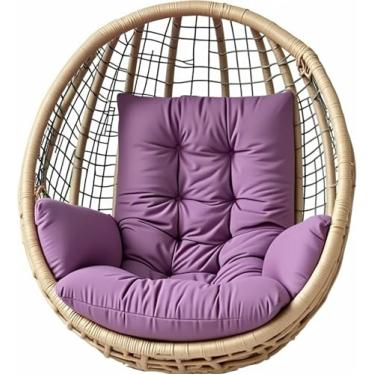 Imagem de Almofada para cadeira suspensa tipo ovo, para uso interno e externo, ideal para cestos suspensos e redes de balanço, com apoio de braço (OnlyCushion)