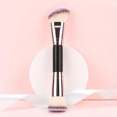 Imagem de Pincel de base | Pincel de pó de duas pontas para mistura de beleza | Pincel de maquiagem corretivo de rosto para adultos para contorno, mistura
