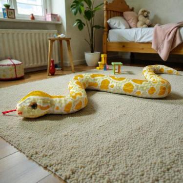 Imagem de Cobra Pelúcia Serpente Realista 70cm Píton Anaconda Cor:Amarela - Niki