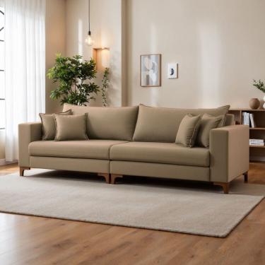 Imagem de Sofá 4 Lugares 4 Almofadas 280cm Madri Marrom