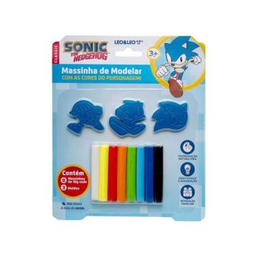 Imagem de Massinha de Modelar com Molde Sonic - Blister c/ 80g 8 unidades + 3 Mo