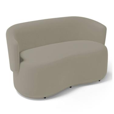 Imagem de Poltrona Namoradeira Aisha 02 Lugares Orgânica Veludo Bege - Abmaza