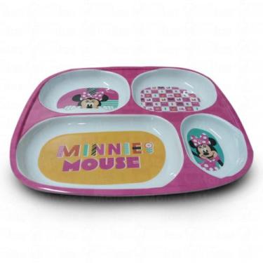 Imagem de Prato Divisória Infantil Disney Minnie Meninas Melamine 24cm - Yangzi