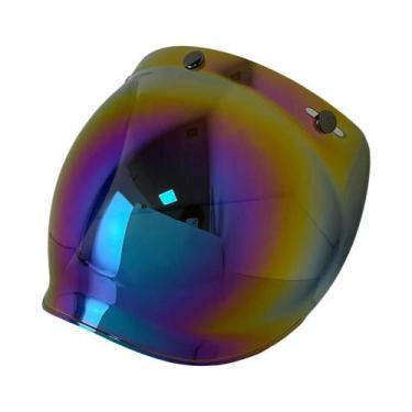 Imagem de Capacete De Motocicleta Vintage Com Viseira Bolha, Aberto, Articulado,