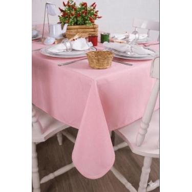 Imagem de Toalha de Mesa Retangular em Oxford Rosa Bebê, 1,40 x 2,50