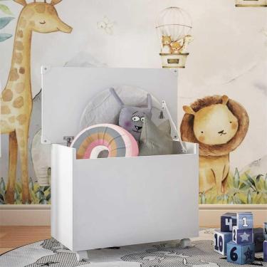 Imagem de Baú Organizador Caixa de Brinquedos c/ Rodízios Multimóveis Branco
