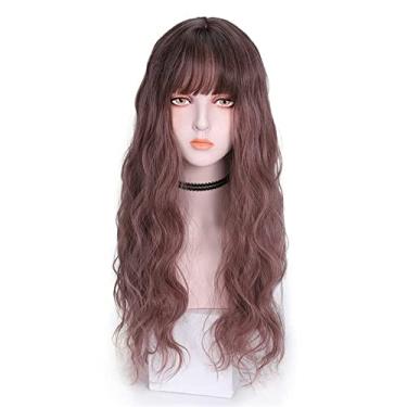 Imagem de Peruca de cabelo cacheado longo JAMBHALA para mulheres peruca ondulada fofa peruca sintética natural para dia/festa/cosplay 27 polegadas