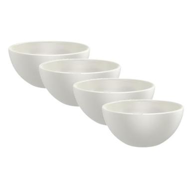 Imagem de Conjunto Com 4 Bowls De Cerâmica Esmalte Branco Clean Yoi