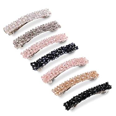 Imagem de Presilhas de cabelo com glitter brilhante, 7 peças elegantes de strass para mulheres cabelo fino chique grampos de cabelo para mulheres e meninas da Yerpkefey