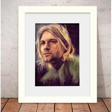 Imagem de Quadro Kurt Cobain Nirvana 56x46cm Vidro + Paspatur W1790