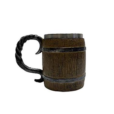 Imagem de Caneca de Chopp Cerveja Inox e resina Barril 400ml Presente