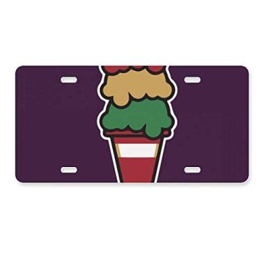 Imagem de DIYthinker Etiqueta de aço inoxidável para decoração de placa de licença de sorvete doce de três camadas com sabor