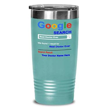 Imagem de Caneca personalizada Doctor Tumbler - Melhor Doutor Ever Travel - Presentes personalizados para futuros médicos - Presente para o melhor médico - Presentes de agradecimento para o médico no aniversário de Natal (590 ml, azul-petróleo)