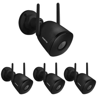 Imagem de Kit 4 Câmeras Inteligente Wi-Fi, Zoom e Áudio Externa iM5 SC Black Intelbras