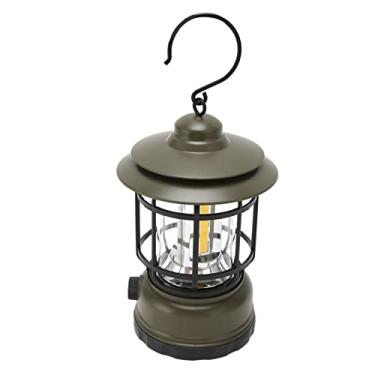 Imagem de Lanterna de Acampamento Retro, Lâmpada Exterior Portátil da Barraca Ipx4 Impermeável Decorativa Leve 2400mah Usb Recarregável para Caminhadas para o Terraço (Verde)