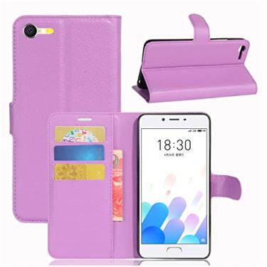 Imagem de MEIZU Capa carteira E2, capa carteira flip de couro PU premium com compartimento para cartão, suporte e fecho magnético [capa interior à prova de choque de TPU] Compatível com MEIZU E2