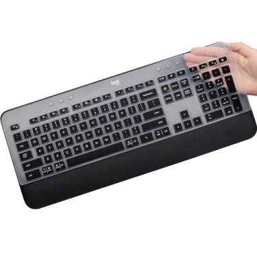 Imagem de Capa de teclado para teclado Logitech MK545 MK540 sem fio, protetor de teclado Logitech MK545, Logitech MK540 Ultra Thin Desktop PC Silicone Clear Keyboard Skin Protector-Preto