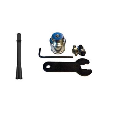 Imagem de Antena de 10 cm MAST preta + kit de reparo de base de antena de rádio para carros e caminhões GMC Chevy e Buick Cadillac