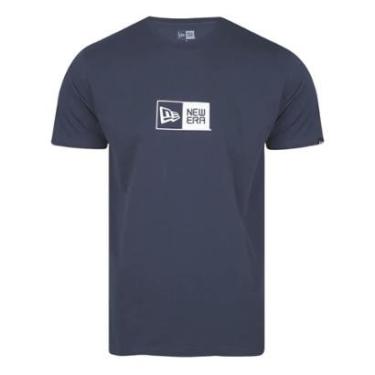 Imagem de Camiseta New Era Masculina Essentials Box Logo Azul Marinho-Masculino