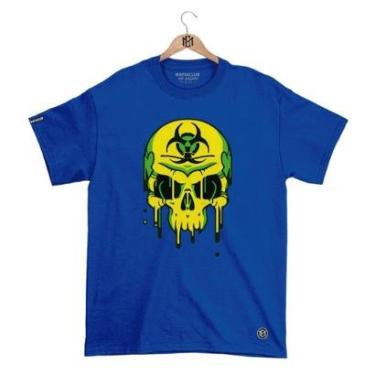 Imagem de Camiseta Mafiaclub Gola Redonda Estampa CAVEIRA RADIOATIVA Streetwear fio 30.1 Penteado...