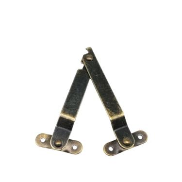 Imagem de peças de bronze antigo bronze jóias baú caixa de madeira tampa suporte superior dobradiça armário de exibição móveis ficar dobradiça levantar, forma B 77x11mm