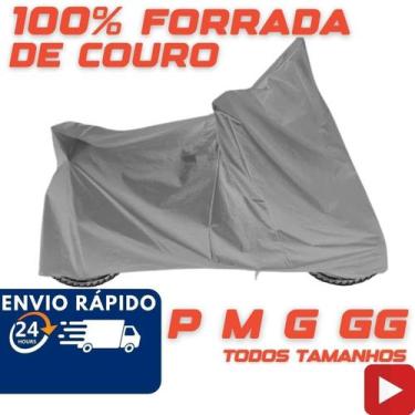 Imagem de Capa Couro Moto Forrada Impermeável Cinza Shadow 600 - Uv-Block