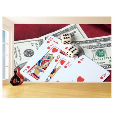 Imagem de Papel De Parede 3D Salão De Jogos Cartas Poker 3,5M Jcs45 - Você Decor