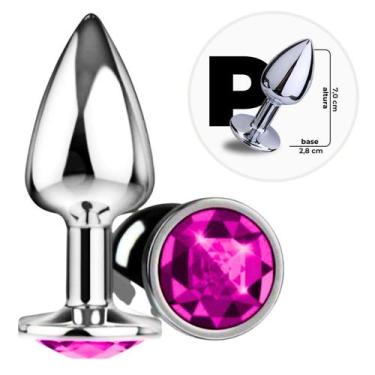 Imagem de Plug Anal em Aço Inox Tamanho P com Joia  Feminino Masculino Dilata Ex