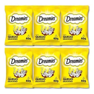 Imagem de Petisco Dreamies Queijo Gatos Adultos 40g Kit Economico C/06