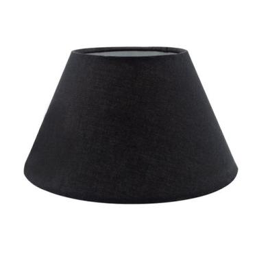 Imagem de Cúpula Para Abajur Tecido Algodão 11 cm x 10 cm x 19 cm Bege, Preto e 